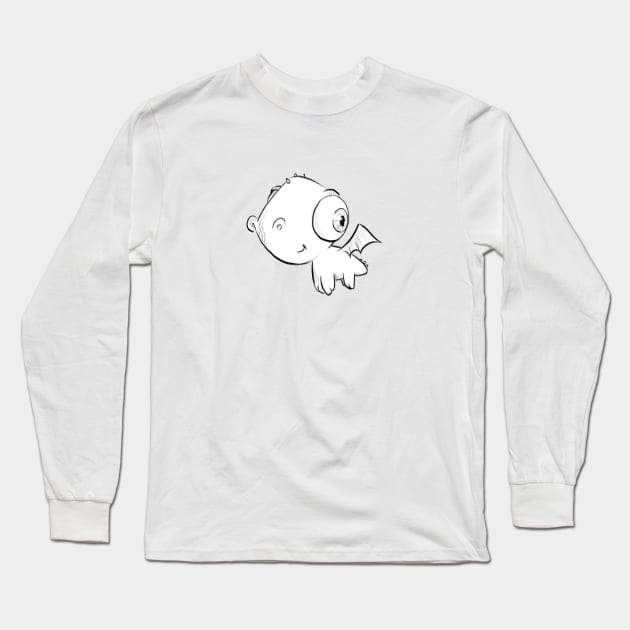 Little Baby Dragon Long Sleeve T-Shirt by Jason's Doodles